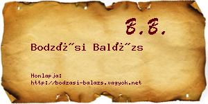 Bodzási Balázs névjegykártya